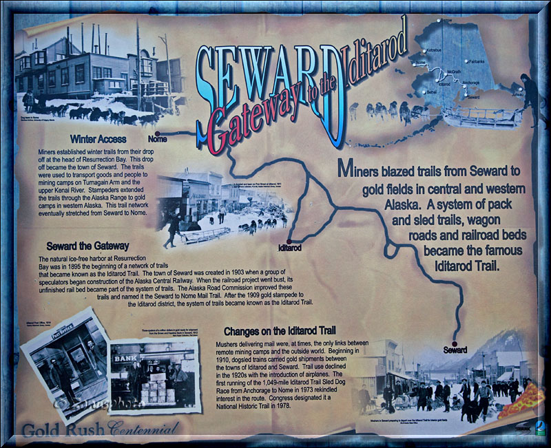 Seward City, Infotafel über die Stadt