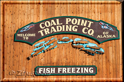 Homer Spit, Hinweistafel für Fish Freezing