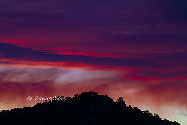 Bristlecone,  roter Himmel nach dem Sunset