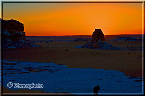 Afrikanischer Sunset in der Sahara