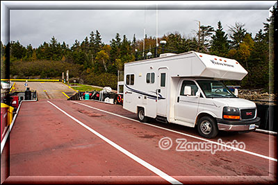 Unser Camper steht auf der Ferry