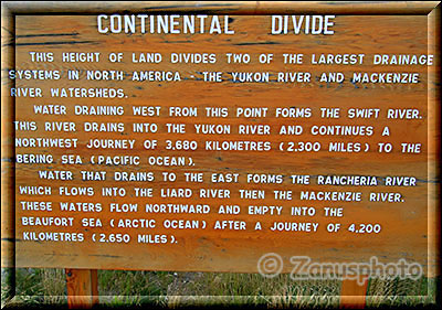 Hinweistafel zur Continentel Divide