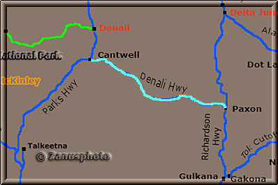 Alaska, Map des Denali Highway