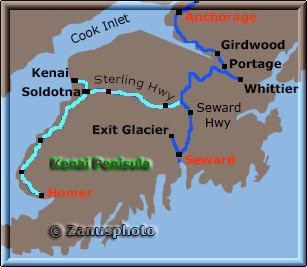 Map vom Sterling Highway