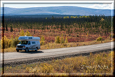 Alaska, wir sind mit unserem 19ft. Camper auf dem Taylor Highway unterwegs