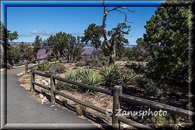 Hermits Rest Weg am oberen Rand des Grand Canyon