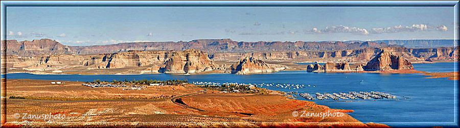 Lake Powell mit Lake und Bootlanding am See