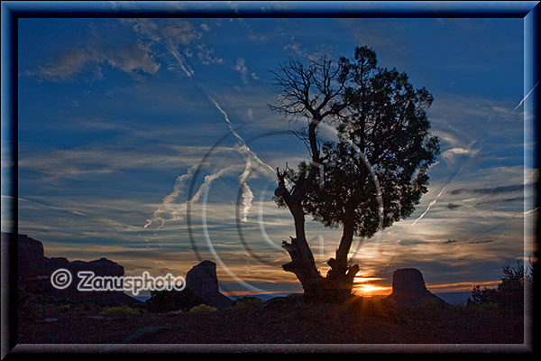 Toller Sunset am Rande des Monument Valley als wir am Ziel angekommen sind