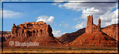 Rote Felsengruppen im Valley of the Gods Bereich