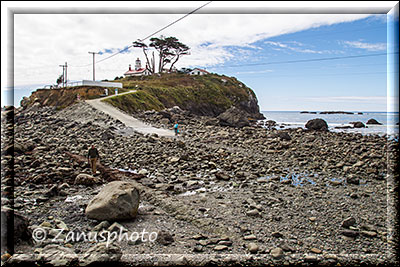 Crescent City Lighthouse auf kleiner Insel