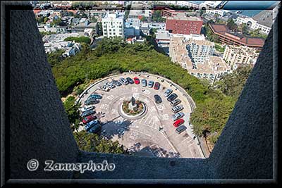 San Francisco 2, Blick vom Coit Tower auf den darunter liegenden Parkplatz