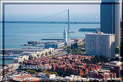 San Francisco 2, Aussicht auf den Embarcadero Bereich mit der Bay Bridge im Hintergrund