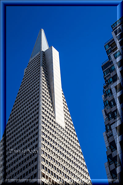 San Francisco 3, wir sind wieder in der City und schauen uns den Turm der Trans America Pyramid aus der Nähe an
