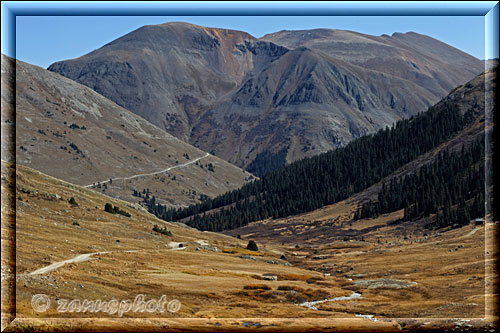 Wir schauen auf das unter uns liegende Animas Forks