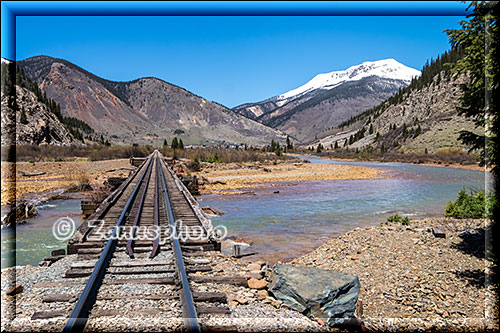 Silverton, ansicht der Animas River Bridge ohne Train