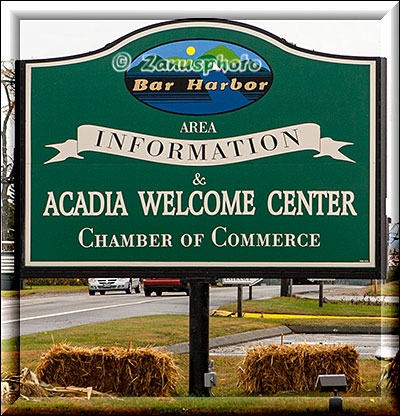 New England - Maine, Infotafel für das Acadia Besucher Center in Ellsworth