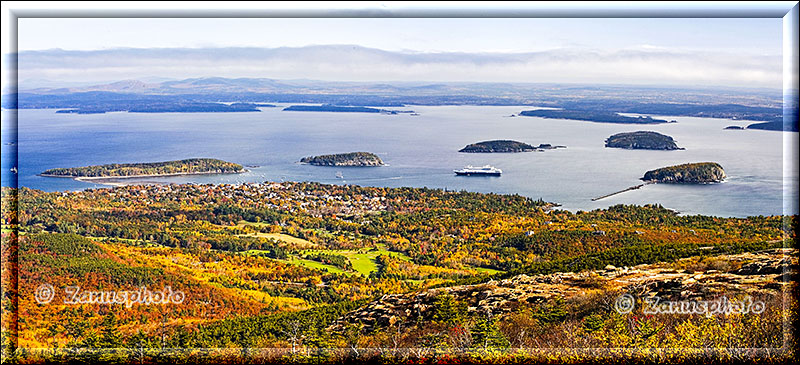 New England - Maine, Panorama über die Küste bei Bar Harbor