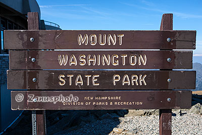 New England - New Hampshire, Infotafel am Gipfel des Mount Washington
