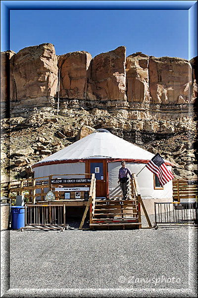 Infozelt für Besucher im Chaco Canyon