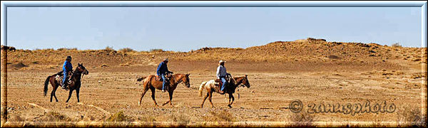 Cowboys mit Pferden in der DE-NA-ZIN Area gesehen