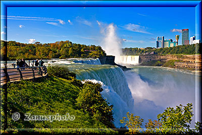 American und Horseshohe Fall, beide WasserfÀlle im Blick