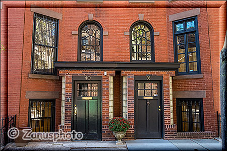 New York City - Brooklyn, Doppelhauseingang in Brooklyn Heights
