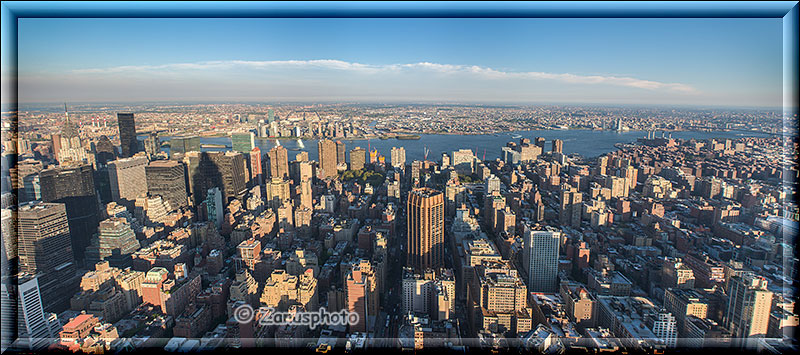 New York City - Empire State Building, Panorama vom Empire Tower nach Osten gesehen