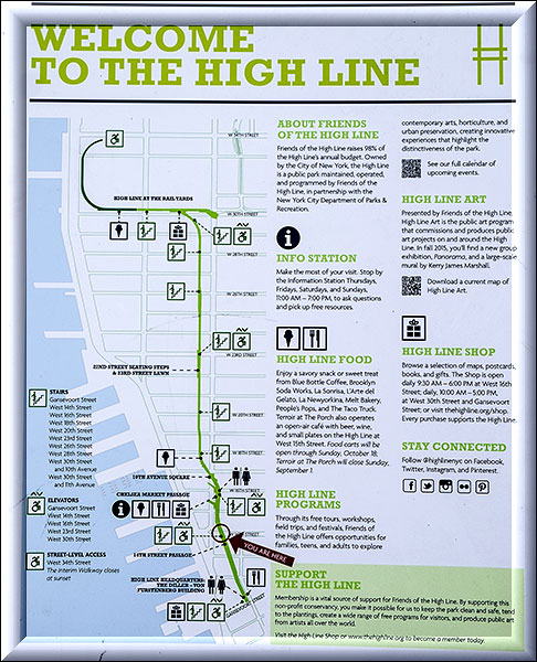 New York City - High Line Park, Infotafel zum High Line Park