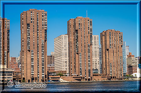New York City - Circle Line - auch viele Wohnhochhäuser stehen am East River