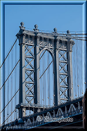 New York City, Konstruktionsdetail der Manhattan Bridge