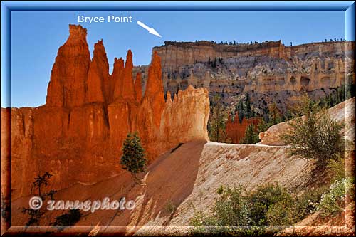 Wir blicken zum Bryce Point zurück.