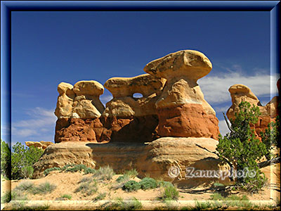 Hoodoogruppe in Formation nebeneinander