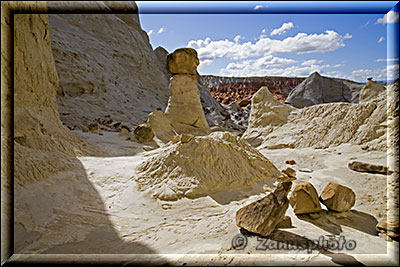 Blick aus dem hinteren Bereich auf die Hoodoos