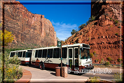 Bus Stop mit Shuttle Bus