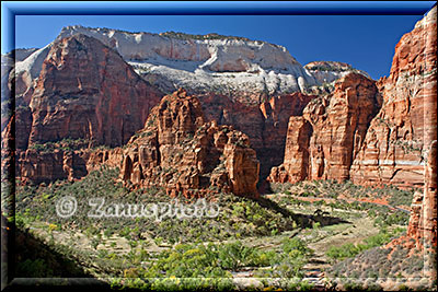 Zion Valley im Tal unter uns