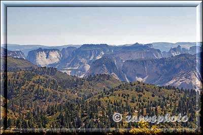 Blick auf die Gipfel des Zion Canyon