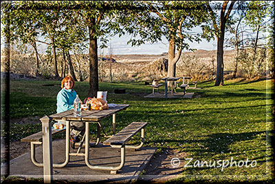 Dinner auf unserer Palouse State Park Campsite