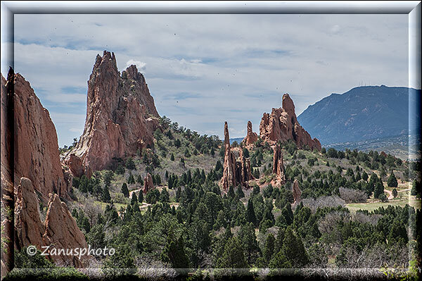 Garden of Gods, nachdem wir einen Rundweg gefahren sind kommen wir an diese Stelle mit fantastischem Ausblick