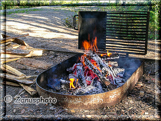 Lagerfeuer mit Glut