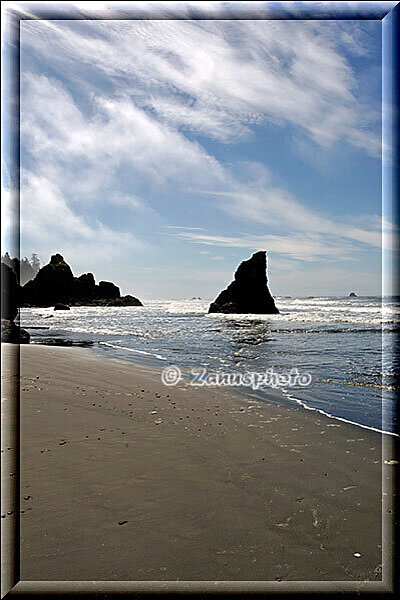 Ruby Beach, Sea Stacks nahe der Wasserlinie sind hier zu sehen