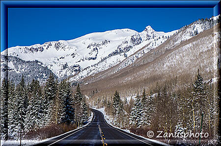 Silverton, im Schattenbereich ist die Strecke noch eisig also langsam fahren