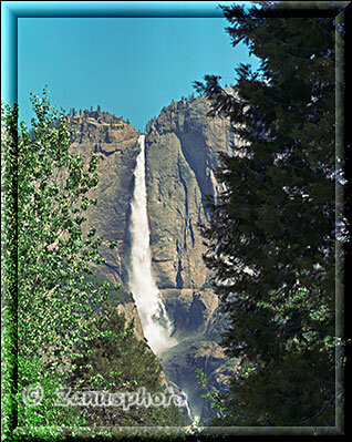 Yosemite Park, der Yosemite Fall aus der Nähe aufgenommen