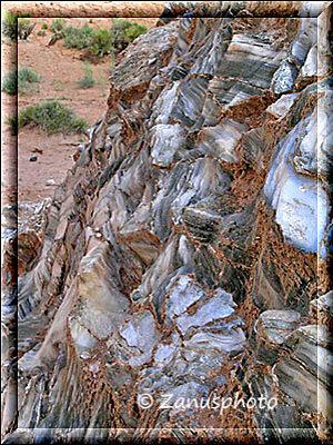 Cathedral Valley, eine Aufnahme der Details an diesem Glas Mountain