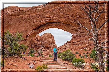 Arches Park, über diese Treppe bewegen wir uns aufwärts zum North Window