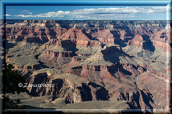 Grand Canyon, Blick in den Canyon gegen Abend