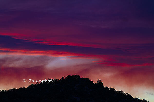 Bristlecone,  roter Himmel nach dem Sunset