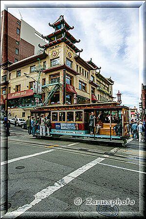 San Francisco, hier fährt gerade eine Cable Car Bahn