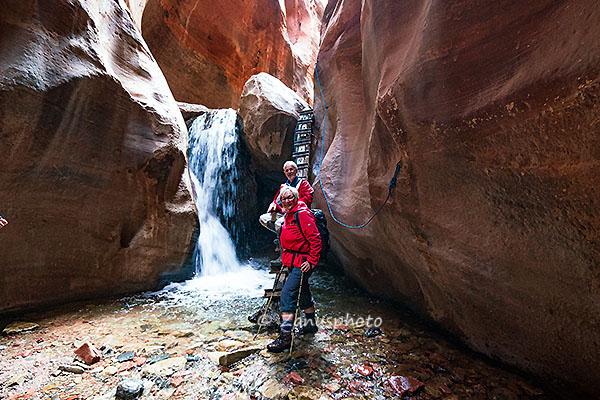 Kanarra Falls, noch schnell ein Bild mit meiner Kamera bevor die nächsten Besucher im Bildbereich erscheinen